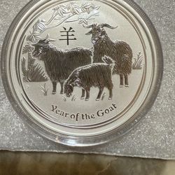 2015 2oz Perth Mint Year Of The Goat Silver Coin