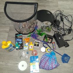 Fish Tank With Filter,lights,rocks, Trees,food And Much More 