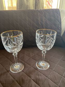 Crystal Gold accent goblets set of 2