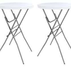 Cocktail Table 28in Folding Round High Top Indoor Outdoor with Removable Legs, Tall Bistro Foldable Bar Height Table for Parties, Patio, Backyard, Din