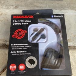 Magnavox 2 In 1 Wireless Headphones Combo Set