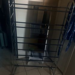 (2) Five tier shoe rack