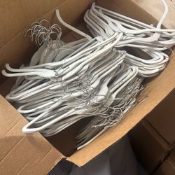 2 Boxes Of White Velvet hangers