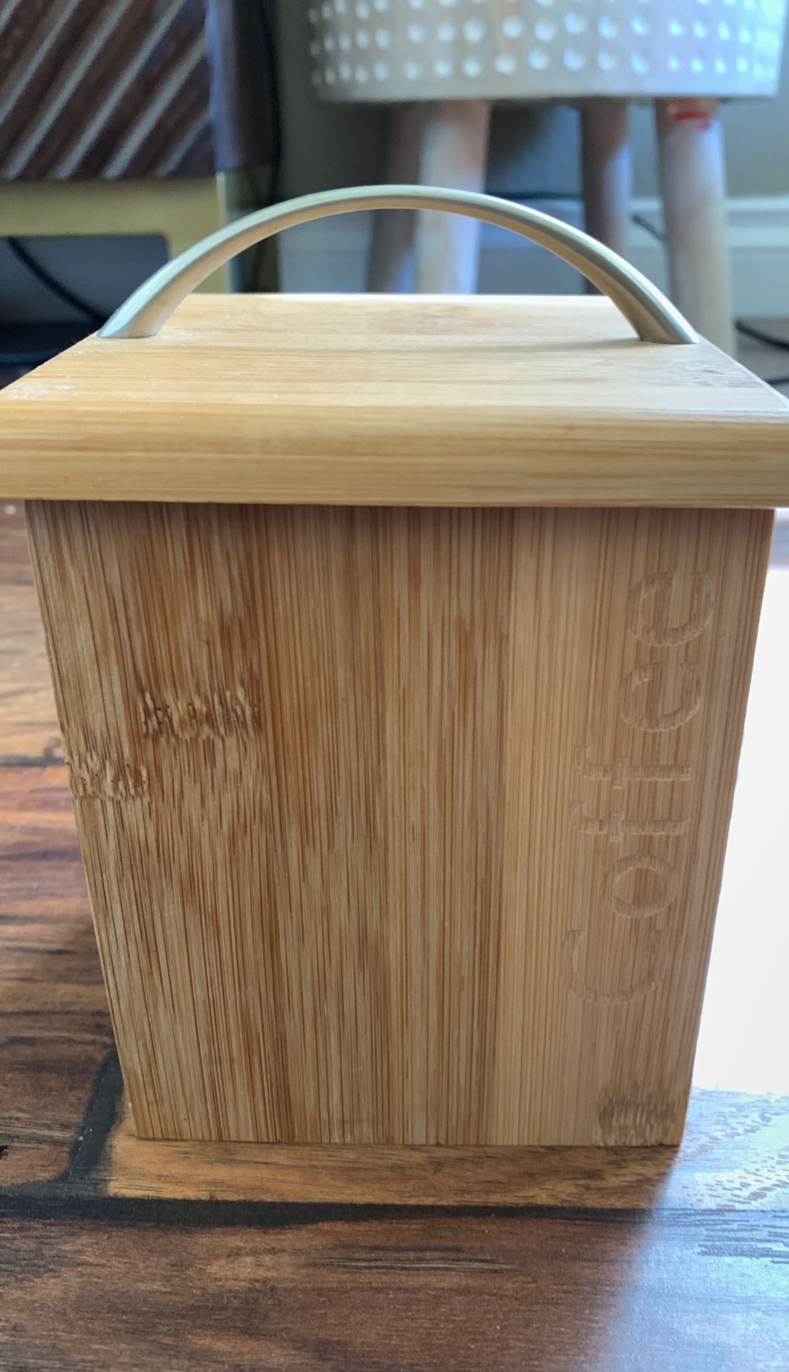 Bamboo coffee container with lid 4.25 x 6 inches