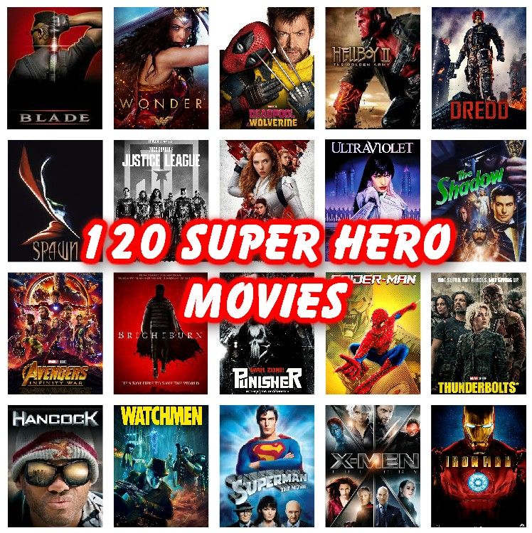 120 Superhero Movies -  Over 120 Movies on USB Drive