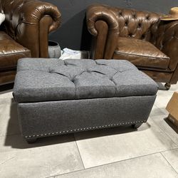 Grey Storage Ottoman Almost Brand New