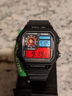 One Piece Luffy Custom Casio AE 1200 Watch Mod