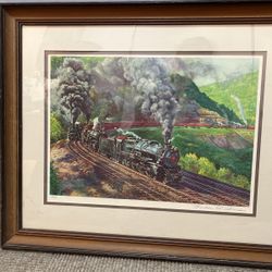 Vintage 1981 Theodore Xaras Train Painting