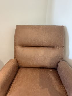 Leather Look Chair Accent Office Desk With Ottoman