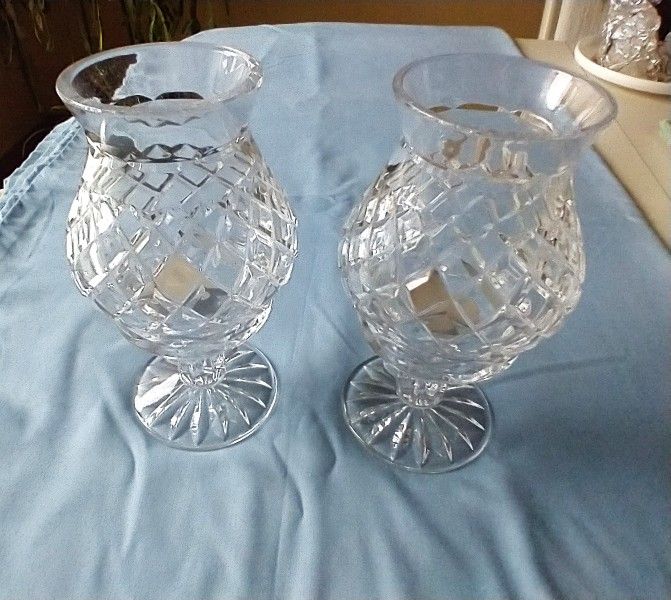 Hurricane 2 piece candle holders, 7.5: H, 4: diameter