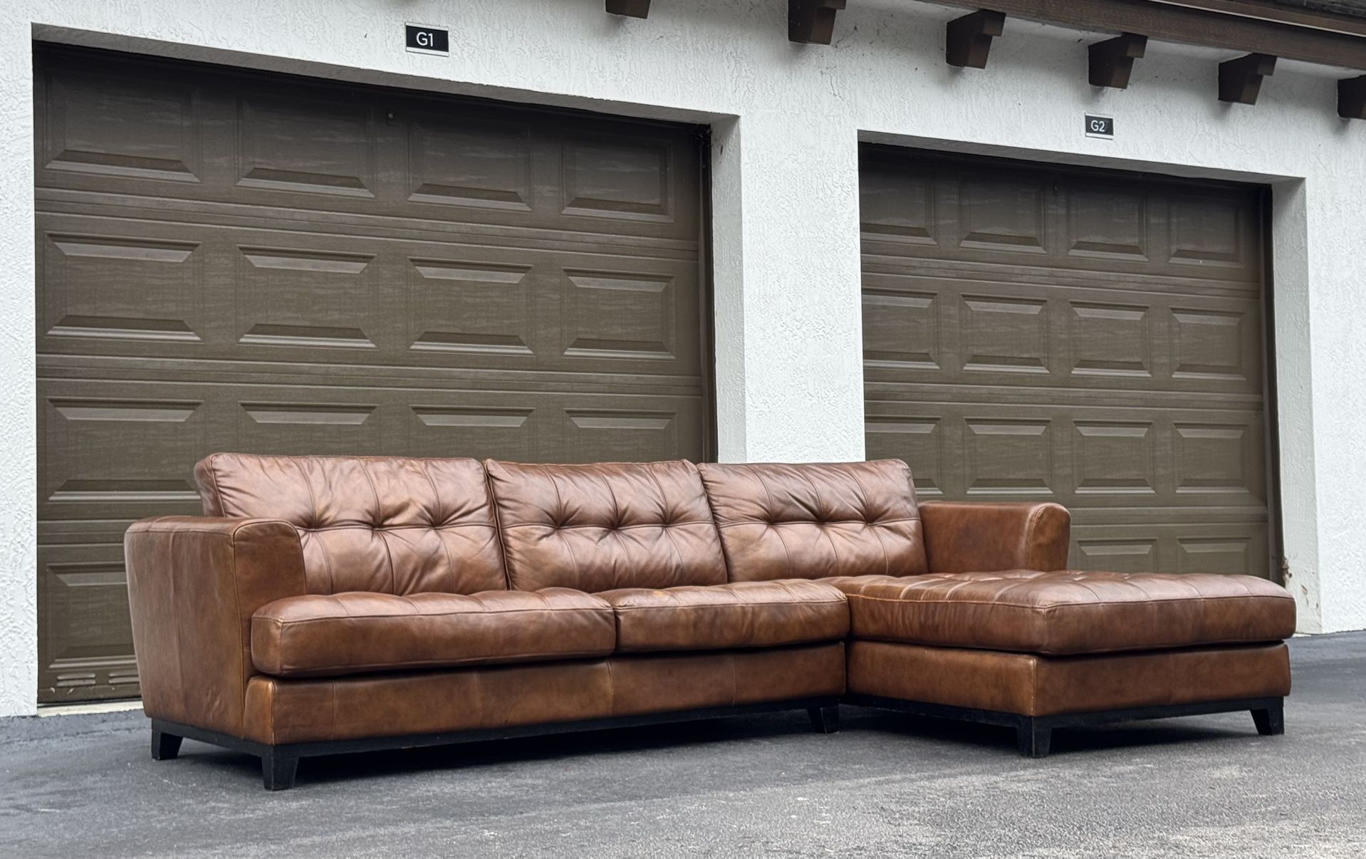 🛋️ Sofa/Couch Sectional - Camel - Leather - Delivery Available 🚛