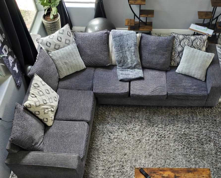 Grey Sectional Living Room Sofa 