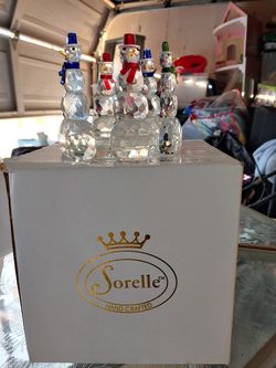 Sorelle large Crystal Santa candle holder