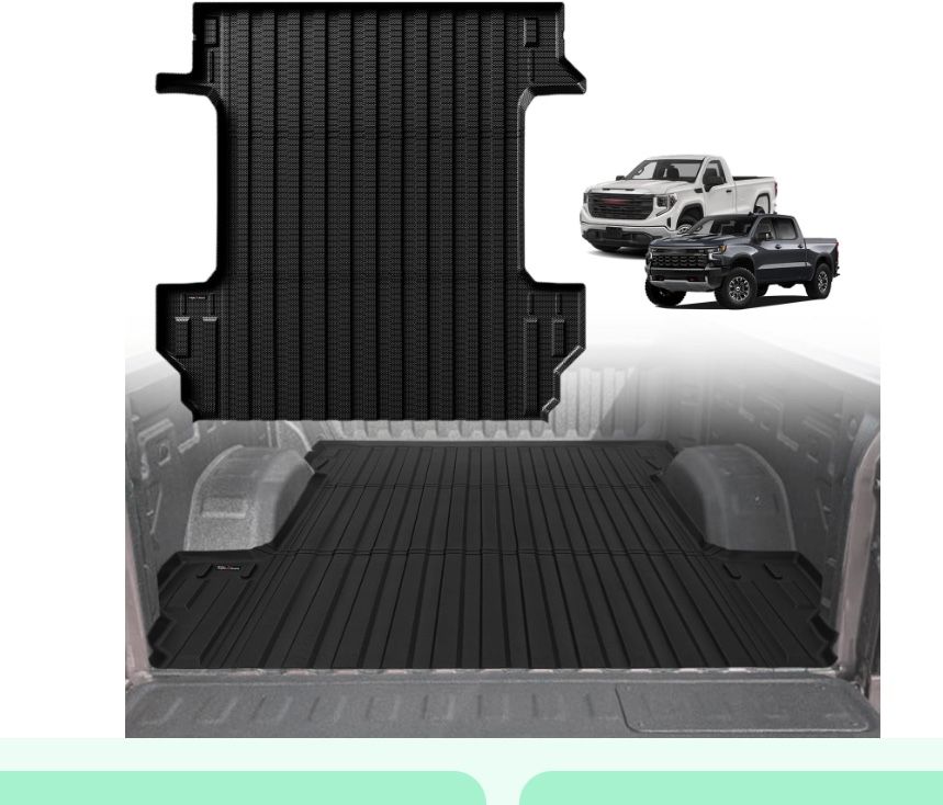 TripleAliners Truck Bed Mat Compatible With 2019-2024 2025 Chevy Silverado/GMC Sierra 1500 Accessories 5'8'' Vehicle Bed Perfectly Flush All Weather P