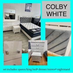 COMPLETE BED DRESSER MIRROR NIGHTSTAND! 