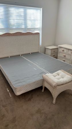 King size wicker bedroom set.  Mattress not included
