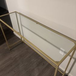 Gold glass console table