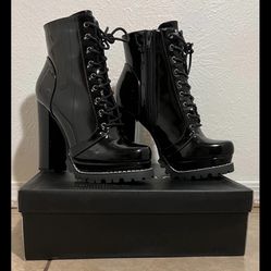 Black Heel Boots - Size 8 Women