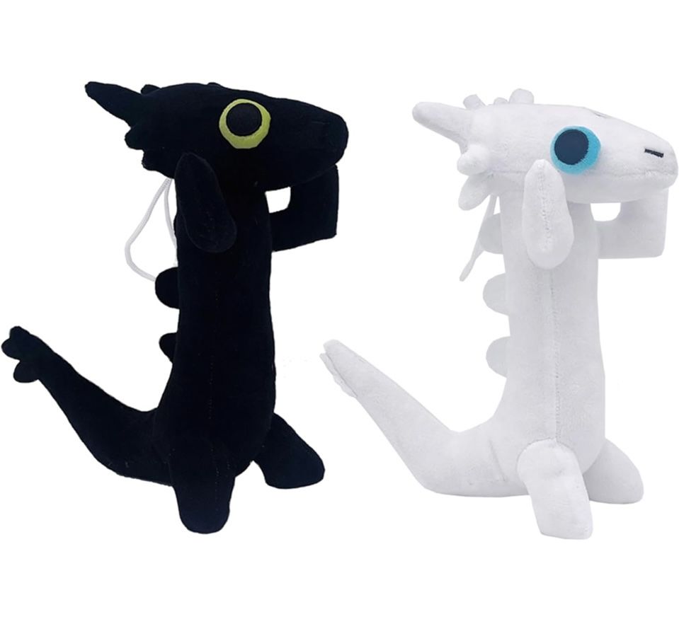 Toothless and Light Fury Dragons Characters Plush Toy 9.5 Inch Tall Figures