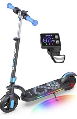 Gyroor H40 Kids Electric Scooter, 180W Motor, Up to 10 MPH, LED Display & Colorful Lights, Adjustable Height, for Boys & Girls Ages 8-12