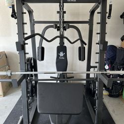 Vesta Fitness Smith Machine 2001 w/Bench Attachment | 230lb Bumpers Weights | 7ft Olympic Bar | Fitness | Gym Equipment | FREE DELIVERY 🚚 