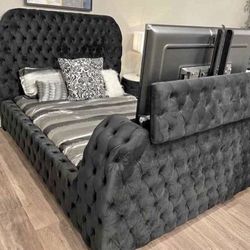 😴💤NEW!! Fireplace LED Screen Bed Frame TV Lift mount STILL IN BOX!💤😴