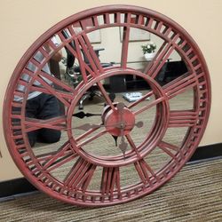 Clock Mirror Metal Decor  