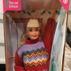 1998 Christmas Tree Trimming Barbie Doll - Holiday Special Edition