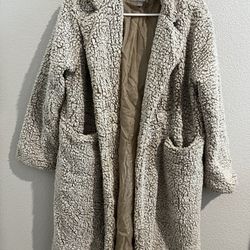 Long fur fleece coat
