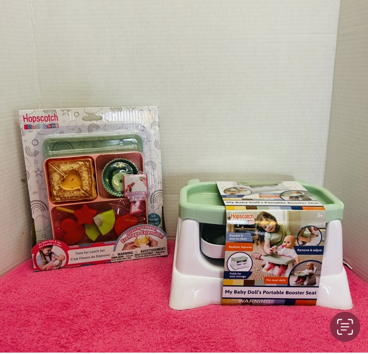 Girl  Baby Doll Booster Seats And Play Food