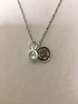 925 Silver Initial with Birthstones