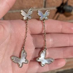 Mother Of Pearl Butterfly Earrings 