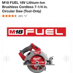 Milwaukee Fuel 7 1/4 Circular Saw 