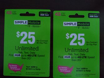 Simple Mobile prepaid phone card