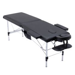 Civama Massage Table Massage Bed Portable, 26 LBs Light Weight 2 Section Foldable Tattoo Bed Facial Care Spa Lash Bed Height Adjustable Sturdy Aluminu