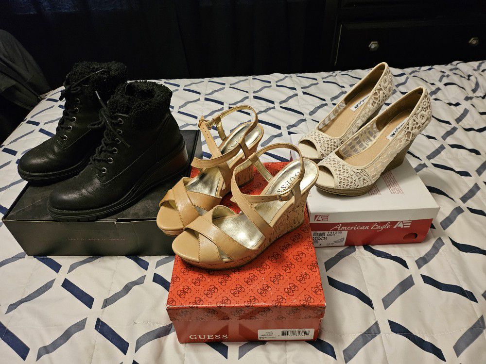 Ladies Guess, American Eagle & Fergie Shoes