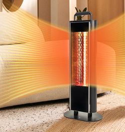 EAST OAK 1200W Electric Heater, Under Table Electric Heater with Double-Sided Design Silent Heating, IP65 Waterproof Portable Patio Heat with Handle a
