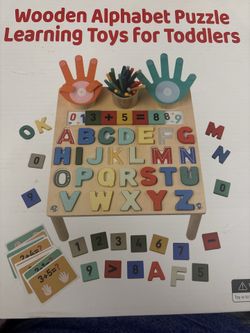 New in box wooden alphabet puzzle, learning toys for toddlers
