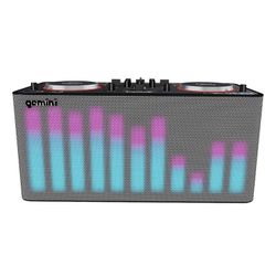 Gemini MIX2GO Pro Portable DJ Mixer With Built In Speakers and LED Light Show