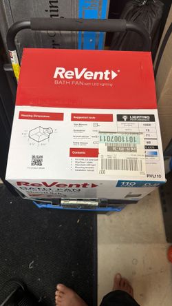 REVENT RVL110 BATHROOM EXHAUST FAN WITH LED LIGHT – NEW in BOX