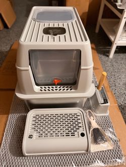 Stainless Steel Litter Box with Accessories