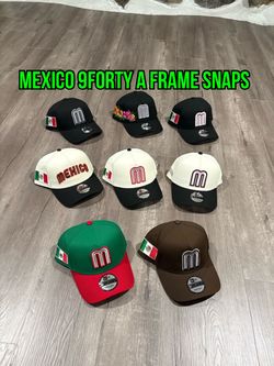 LMB team Mexico black green off white Mexico flag patch 9forty a frame SnapBack hats