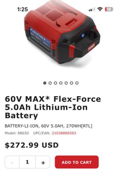 Brand new 60v toro battery 5.0 and charger