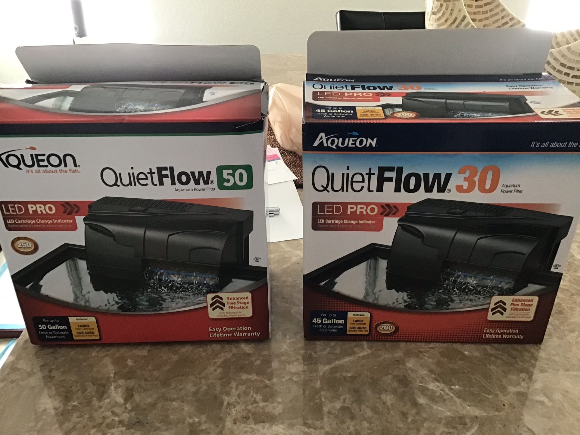 Aqueoun Quiet Flow 50 And Quiet Flow 30 Fish Tank Filters