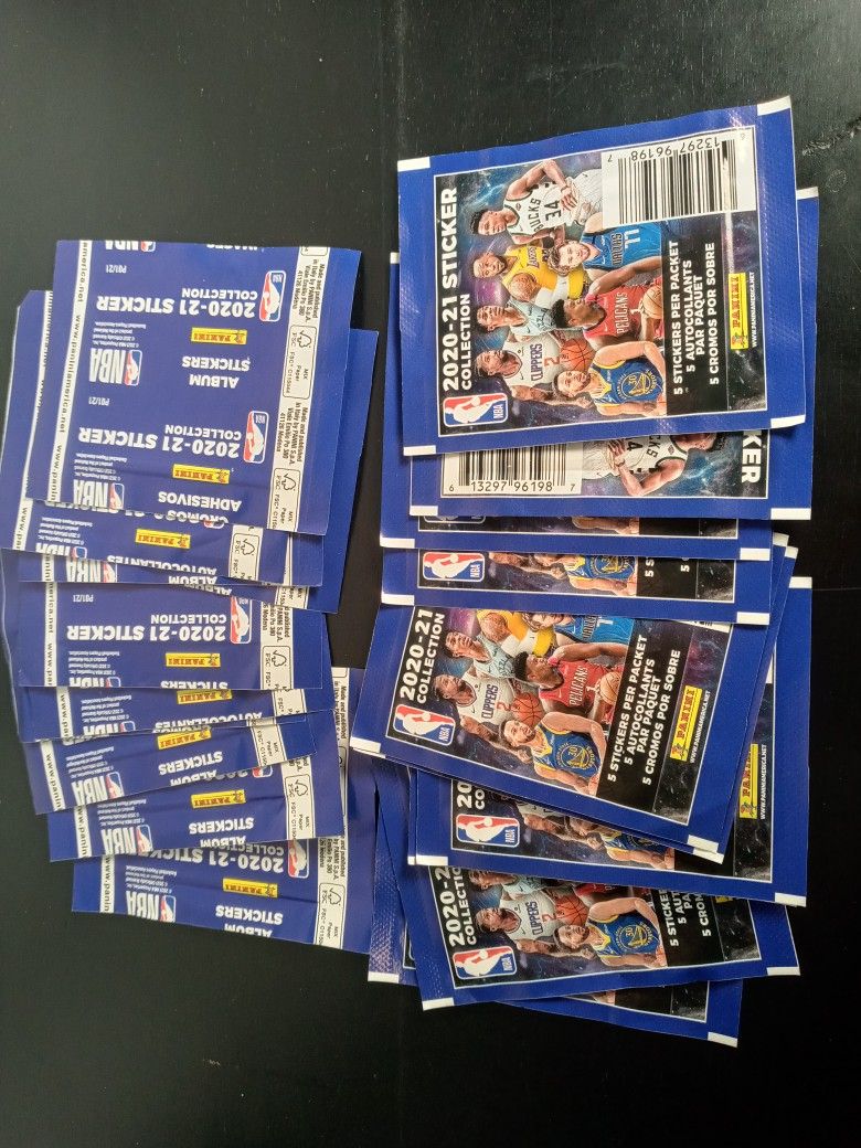 Lot 20 Packs Panini NBA 2020‐2021 Stickers Pre-Owned Unopened Sealed Basketball
