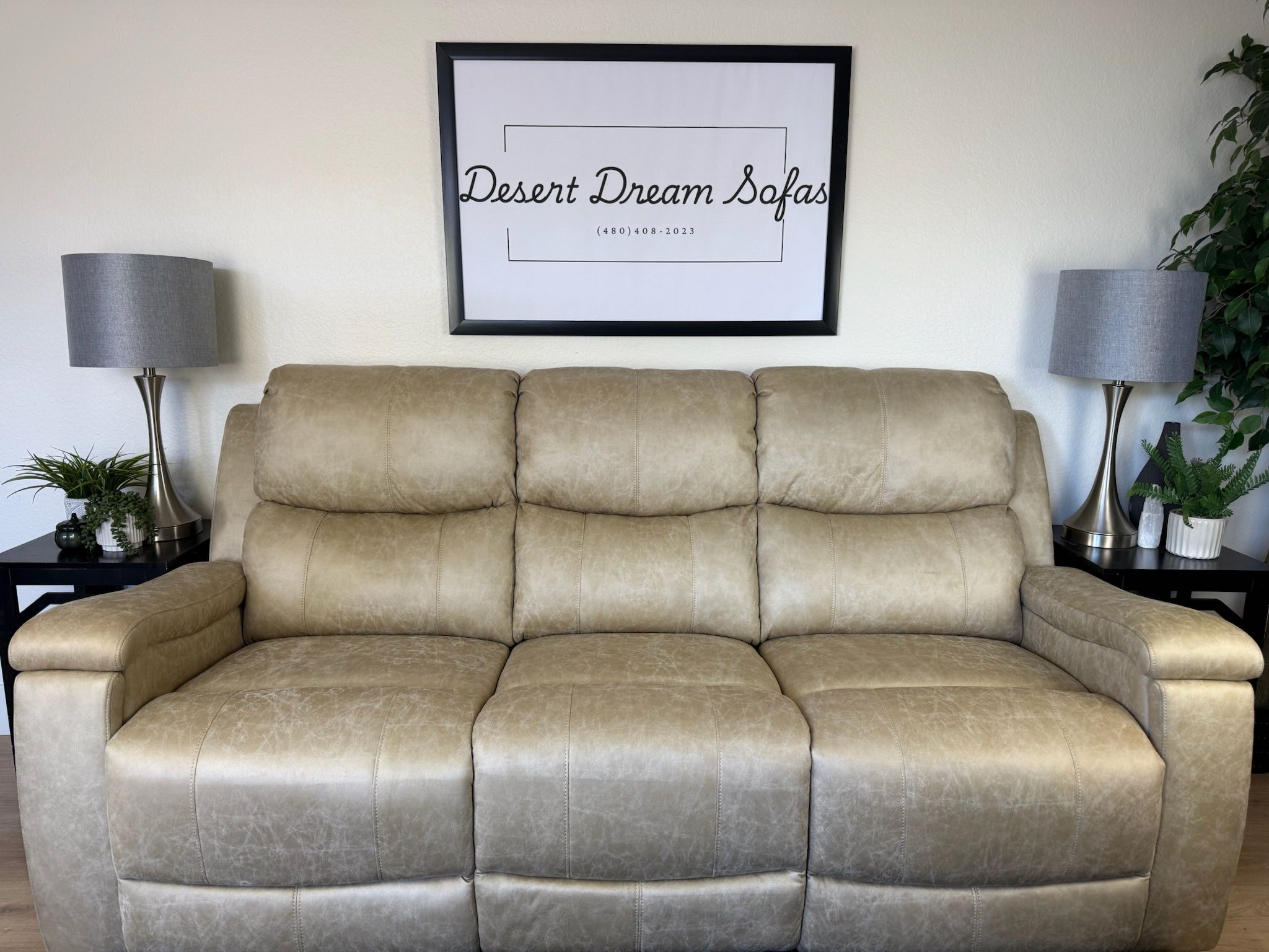 Ilkeston 79 Wide Vegan Leather Manual Reclining Sofa, 3-Seater Recliner Couch with Cup Holders 