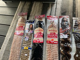 Hair weaves extensions, braids, most brand new in packaging