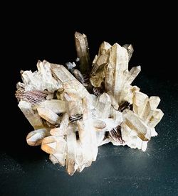 Natural Hematite Smoky Scepter Quartz Crystal Cluster w/ Prismatic Points