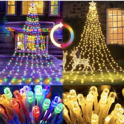 394LED Waterfall Christmas Tree Lights Color Changing 11 Modes+3 Timer+4 Brightness
