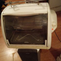 SUNBEAM-white electric countertop rotisserie oven